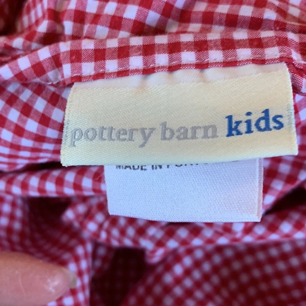 Pottery barn Red Checkered duvet cover
